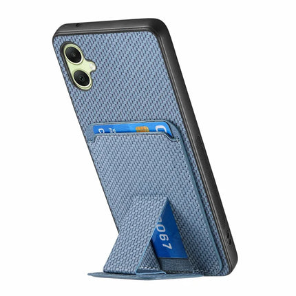 For Samsung Galaxy A06 Case Card Holder Carbon Fiber Texture Leather Coated TPU Phone Cover