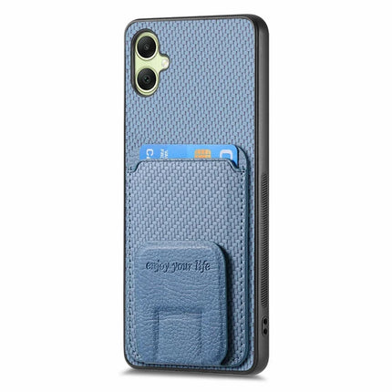 For Samsung Galaxy A06 Case Card Holder Carbon Fiber Texture Leather Coated TPU Phone Cover