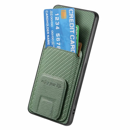 For Samsung Galaxy A06 Case Card Holder Carbon Fiber Texture Leather Coated TPU Phone Cover