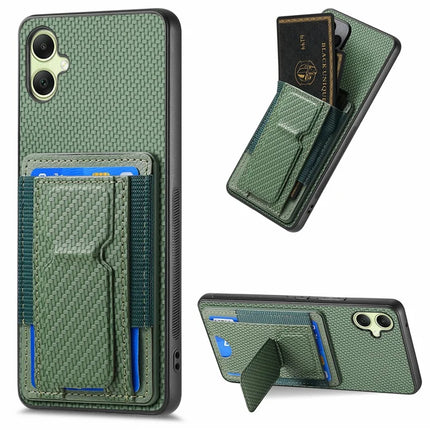 For Samsung Galaxy A06 Case Kickstand Card Holder Leather Back Cover - Green