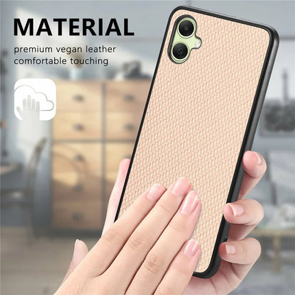 For Samsung Galaxy A06 Case Carbon Fiber Texture PU+PC+TPU Phone Cover