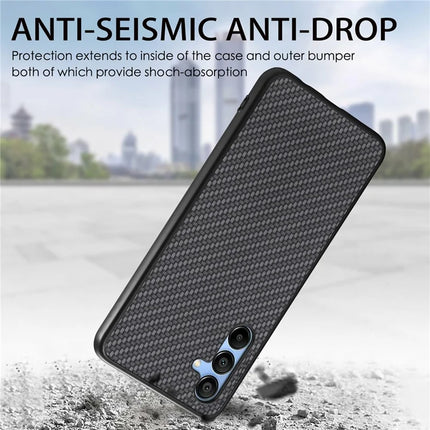 For Samsung Galaxy A16 4G / 5G Case Carbon Fiber Texture PU+PC+TPU Phone Cover