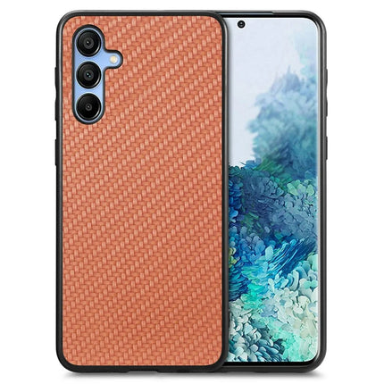 For Samsung Galaxy A16 4G / 5G Case Carbon Fiber Texture PU+PC+TPU Phone Cover - Brown