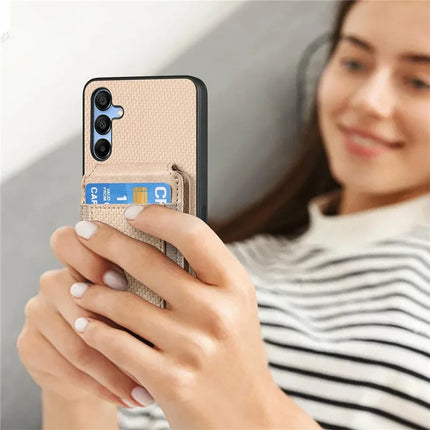 For Samsung Galaxy A16 4G / 5G Case Card Holder Leather+PC+TPU Kickstand Phone Cover