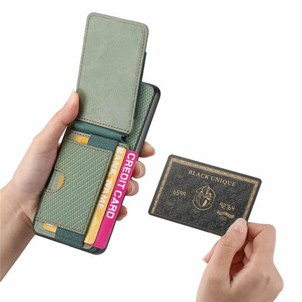 For Samsung Galaxy A06 Case Card Holder Leather+PC+TPU Kickstand Phone Cover