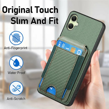 For Samsung Galaxy A06 Case Card Holder Leather+PC+TPU Kickstand Phone Cover