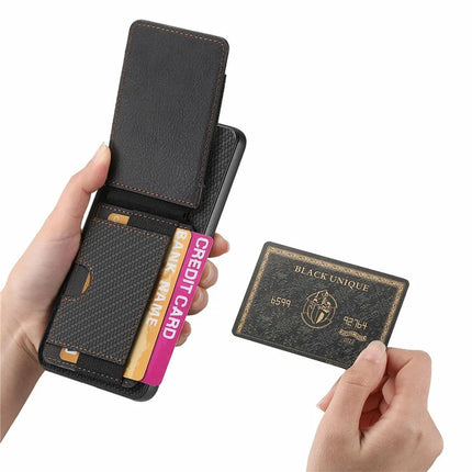 For Samsung Galaxy A06 Case Card Holder Leather+PC+TPU Kickstand Phone Cover