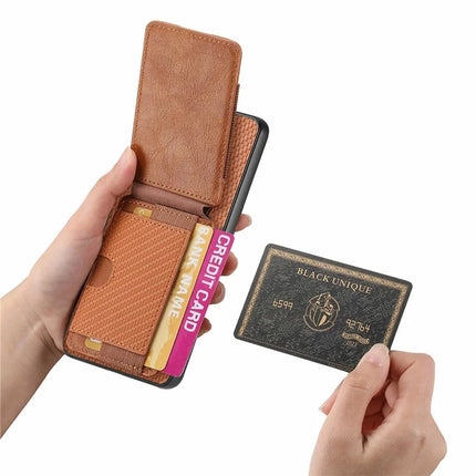 For Samsung Galaxy A06 Case Card Holder Leather+PC+TPU Kickstand Phone Cover