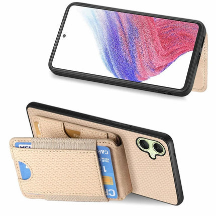 For Samsung Galaxy A06 Case Card Holder Leather+PC+TPU Kickstand Phone Cover