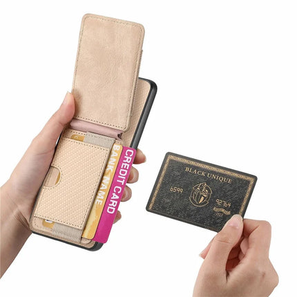 For Samsung Galaxy A06 Case Card Holder Leather+PC+TPU Kickstand Phone Cover