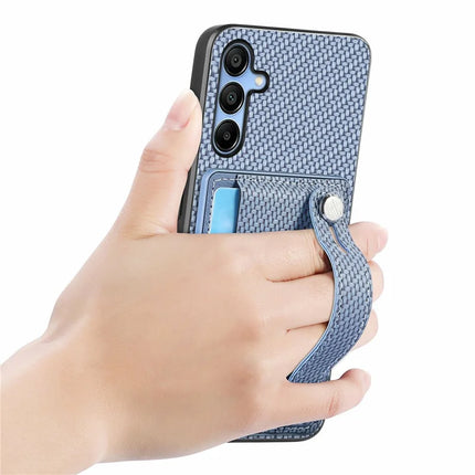 For Samsung Galaxy A16 4G / 5G Case Wristband Anti-Drop Leather Back Cover Card Holder