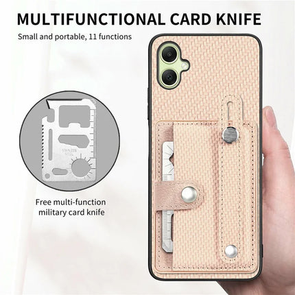 For Samsung Galaxy A06 Case Wristband Anti-Drop Leather Back Cover Card Holder