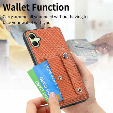 For Samsung Galaxy A06 Case Wristband Anti-Drop Leather Back Cover Card Holder