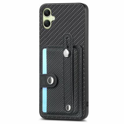 For Samsung Galaxy A06 Case Wristband Anti-Drop Leather Back Cover Card Holder