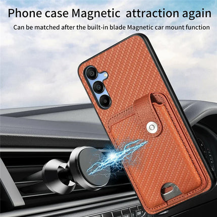 For Samsung Galaxy A16 4G / 5G Case Card Holder Leather+PC+TPU Phone Cover with Card Knife