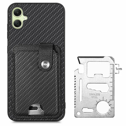 For Samsung Galaxy A06 Case Card Holder Leather+PC+TPU Phone Cover with Card Knife