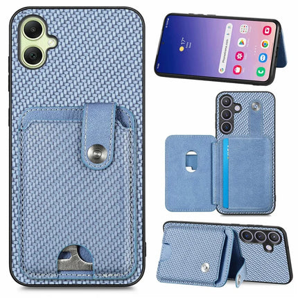 For Samsung Galaxy A06 Case Card Holder Leather+PC+TPU Phone Cover with Card Knife - Blue