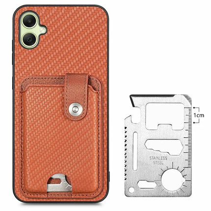 For Samsung Galaxy A06 Case Card Holder Leather+PC+TPU Phone Cover with Card Knife