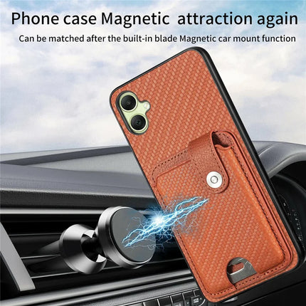 For Samsung Galaxy A06 Case Card Holder Leather+PC+TPU Phone Cover with Card Knife