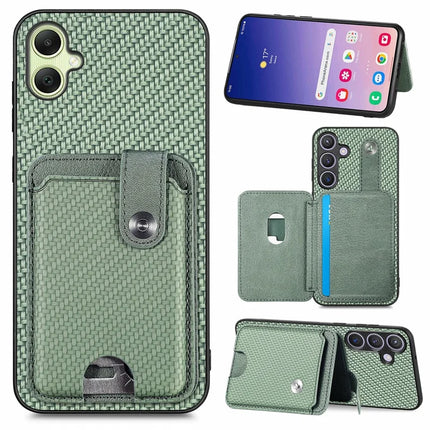 For Samsung Galaxy A06 Case Card Holder Leather+PC+TPU Phone Cover with Card Knife - Green