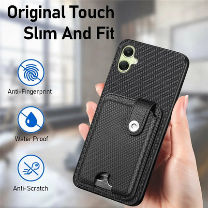 For Samsung Galaxy A06 Case Card Holder Leather+PC+TPU Phone Cover with Card Knife