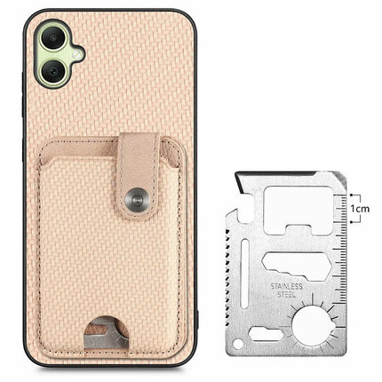 For Samsung Galaxy A06 Case Card Holder Leather+PC+TPU Phone Cover with Card Knife