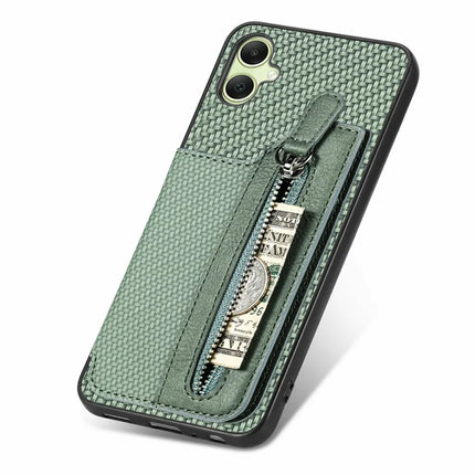 For Samsung Galaxy A06 Case Leather+PC+TPU Zipper Pocket Kickstand Phone Cover