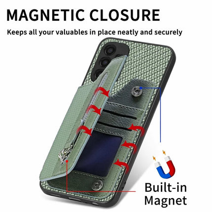 For Samsung Galaxy A06 Case Leather+PC+TPU Zipper Pocket Kickstand Phone Cover