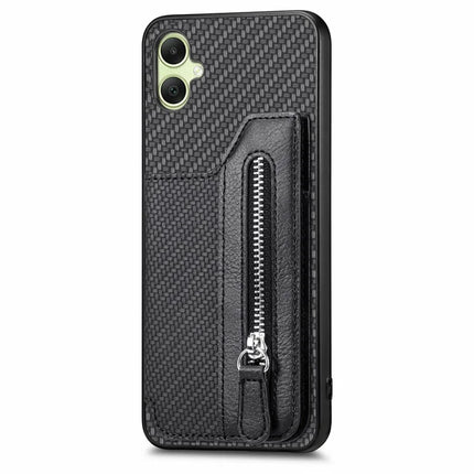 For Samsung Galaxy A06 Case Leather+PC+TPU Zipper Pocket Kickstand Phone Cover