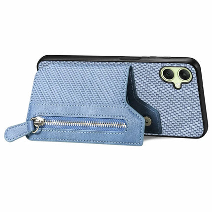 For Samsung Galaxy A06 Case Leather+PC+TPU Zipper Pocket Kickstand Phone Cover
