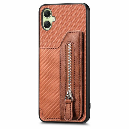 For Samsung Galaxy A06 Case Leather+PC+TPU Zipper Pocket Kickstand Phone Cover