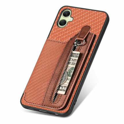 For Samsung Galaxy A06 Case Leather+PC+TPU Zipper Pocket Kickstand Phone Cover