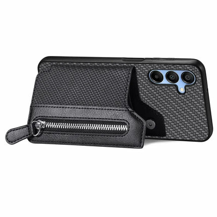 For Samsung Galaxy A16 4G / 5G Case Leather+PC+TPU Zipper Pocket Kickstand Phone Cover