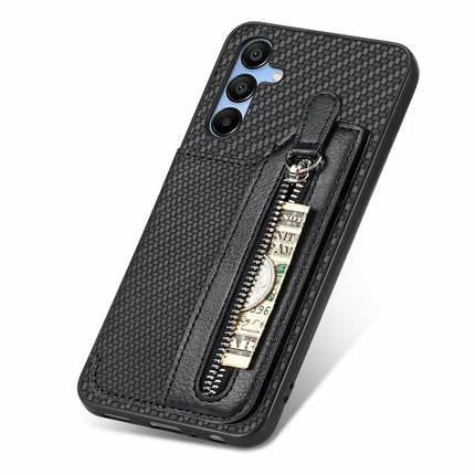 For Samsung Galaxy A16 4G / 5G Case Leather+PC+TPU Zipper Pocket Kickstand Phone Cover