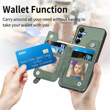 For Samsung Galaxy A16 4G / 5G Case Leather+PC+TPU Zipper Pocket Kickstand Phone Cover