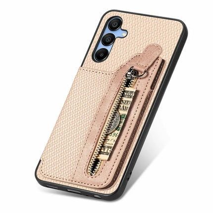 For Samsung Galaxy A16 4G / 5G Case Leather+PC+TPU Zipper Pocket Kickstand Phone Cover