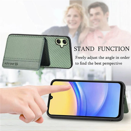 For Samsung Galaxy A06 Case RFID Blocking Card Holder Carbon Fiber Leather+PC+TPU Phone Cover
