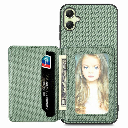For Samsung Galaxy A06 Case RFID Blocking Card Holder Carbon Fiber Leather+PC+TPU Phone Cover