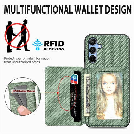 For Samsung Galaxy A16 4G / 5G Case RFID Blocking Card Holder Carbon Fiber Leather+PC+TPU Phone Cover