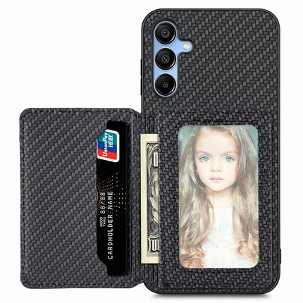 For Samsung Galaxy A16 4G / 5G Case RFID Blocking Card Holder Carbon Fiber Leather+PC+TPU Phone Cover