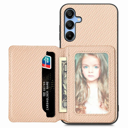 For Samsung Galaxy A16 4G / 5G Case RFID Blocking Card Holder Carbon Fiber Leather+PC+TPU Phone Cover