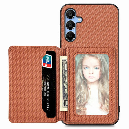 For Samsung Galaxy A16 4G / 5G Case RFID Blocking Card Holder Carbon Fiber Leather+PC+TPU Phone Cover