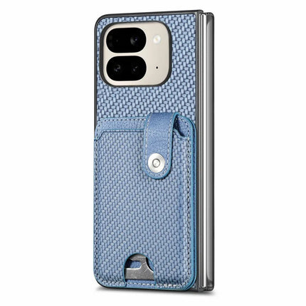 For Google Pixel 9 Pro Fold 5G Case Card Holder Leather Back Cover with Card Knife