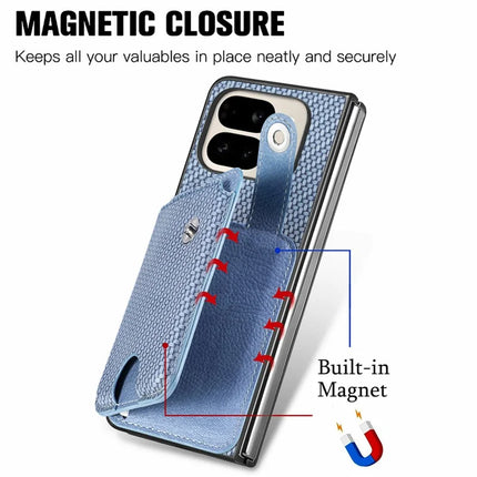 For Google Pixel 9 Pro Fold 5G Case Card Holder Leather Back Cover with Card Knife