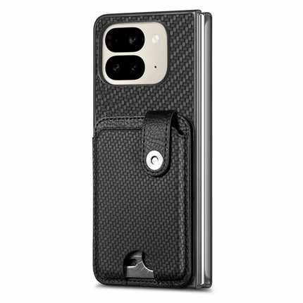 For Google Pixel 9 Pro Fold 5G Case Card Holder Leather Back Cover with Card Knife