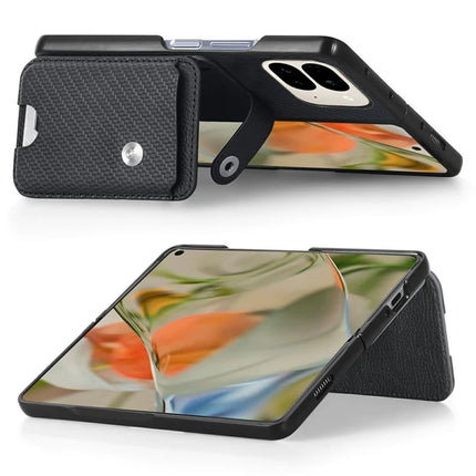 For Google Pixel 9 Pro Fold 5G Case Card Holder Leather Back Cover with Card Knife
