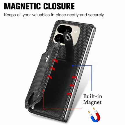 For Google Pixel 9 Pro Fold 5G Case Card Holder Leather Back Cover with Card Knife