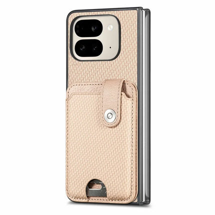 For Google Pixel 9 Pro Fold 5G Case Card Holder Leather Back Cover with Card Knife