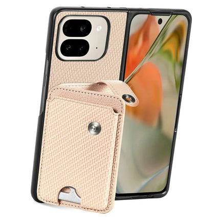 For Google Pixel 9 Pro Fold 5G Case Card Holder Leather Back Cover with Card Knife