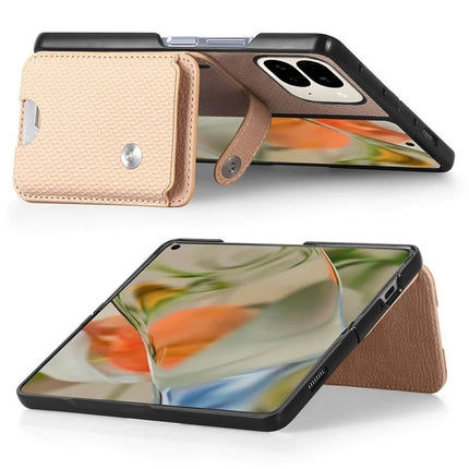 For Google Pixel 9 Pro Fold 5G Case Card Holder Leather Back Cover with Card Knife
